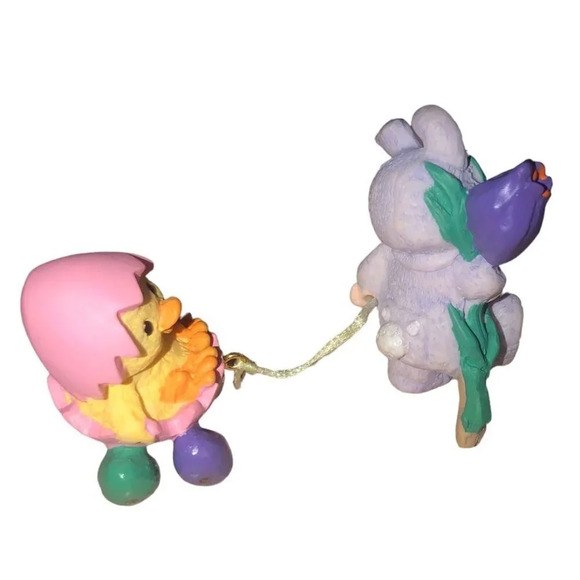Vintage HALLMARK '97 Merry Miniature Figurines "Easter Parade" 2 pc Chick Bunny - Picture 5 of 10